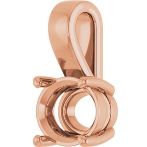 14K Rose Gold 10x8 mm Oval Charm/Pendant Mounting – image 4