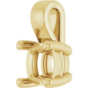18K Yellow Gold 6 mm Cushion Charm/Pendant Mounting – image 4
