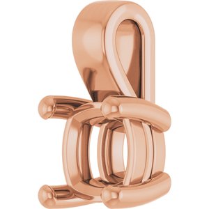 10K Rose Gold 6 mm Cushion Charm/Pendant Mounting – image 4
