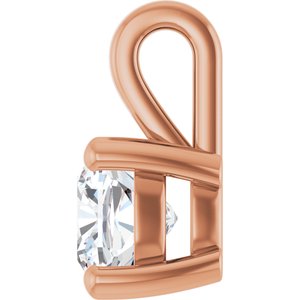 10K Rose Gold 6 mm Cushion Charm/Pendant Mounting – image 5