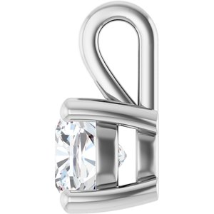 14K X1 White Gold 6 mm Cushion Charm/Pendant Mounting – image 5