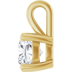 10K Yellow Gold 6 mm Cushion Charm/Pendant Mounting – image 5