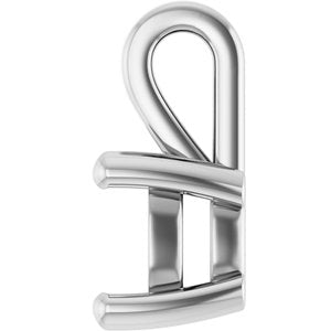 14K White Gold 6 mm Cushion Charm/Pendant Mounting – image 6