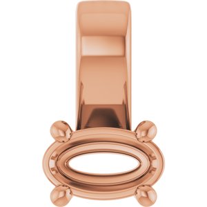 14K Rose Gold 5x3 mm Oval Charm/Pendant Mounting – image 2