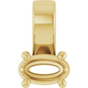 18K Yellow Gold 5x3 mm Oval Charm/Pendant Mounting – image 2