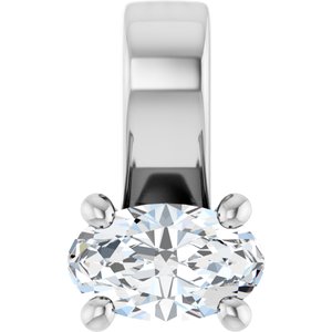 14K X1 White Gold 5x3 mm Oval Charm/Pendant Mounting
