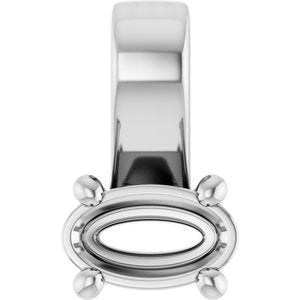 18K White Gold 5x3 mm Oval Charm/Pendant Mounting – image 2