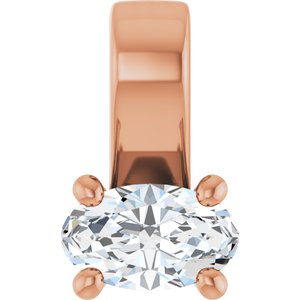10K Rose Gold 5x3 mm Oval Charm/Pendant Mounting