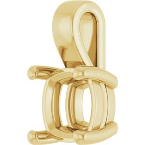 18K Yellow Gold 8 mm Cushion Charm/Pendant Mounting – image 4