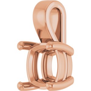 18K Rose Gold 8 mm Cushion Charm/Pendant Mounting – image 4