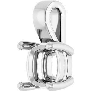 Platinum 8 mm Cushion Charm/Pendant Mounting – image 4