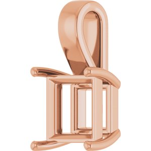 14K Rose Gold 10 mm Square Charm/Pendant Mounting – image 4