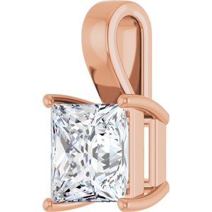 10K Rose Gold 10 mm Square Charm/Pendant Mounting – image 3
