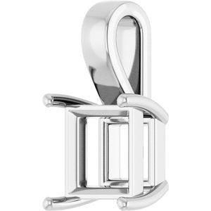 Platinum 10 mm Square Charm/Pendant Mounting – image 4