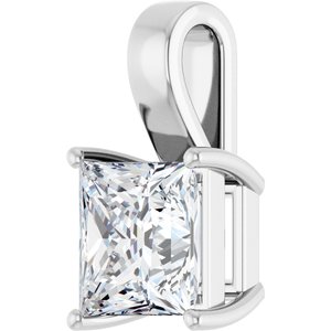 10K White Gold 10 mm Square Charm/Pendant Mounting – image 3