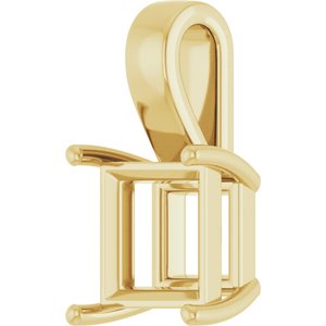 10K Yellow Gold 10 mm Square Charm/Pendant Mounting – image 4