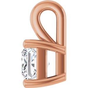 10K Rose Gold 4 mm Square Charm/Pendant Mounting – image 5