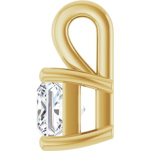 18K Yellow Gold 4 mm Square Charm/Pendant Mounting – image 5