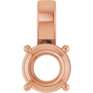 10K Rose Gold 8.8 mm Round Charm/Pendant Mounting – image 2
