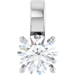 14K White Gold 8.8 mm Round Charm/Pendant Mounting