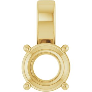 10K Yellow Gold 8.8 mm Round Charm/Pendant Mounting – image 2