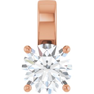 10K Rose Gold 8.8 mm Round Charm/Pendant Mounting