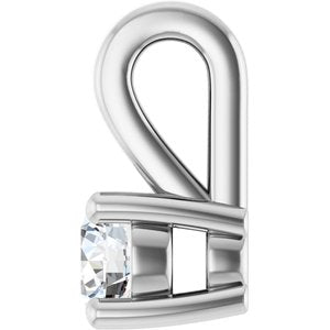 18K White Gold 3.2 mm Round Charm/Pendant Mounting – image 5