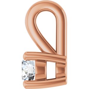 10K Rose Gold 3.2 mm Round Charm/Pendant Mounting – image 5
