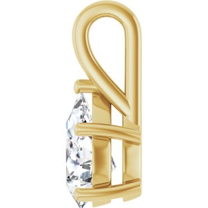 14K Yellow Gold 12x8 mm Pear Charm/Pendant Mounting – image 5