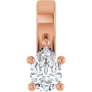 14K Rose Gold 6x4 mm Pear Charm/Pendant Mounting