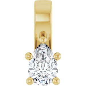 14K Yellow Gold 6x4 mm Pear Charm/Pendant Mounting