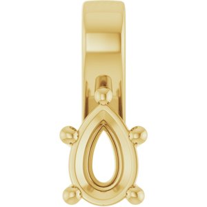 10K Yellow Gold 6x4 mm Pear Charm/Pendant Mounting – image 2