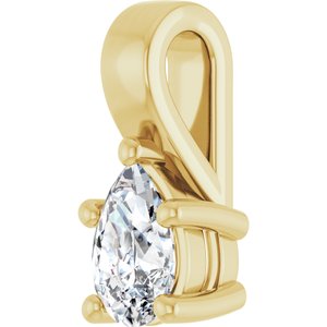 10K Yellow Gold 6x4 mm Pear Charm/Pendant Mounting – image 3