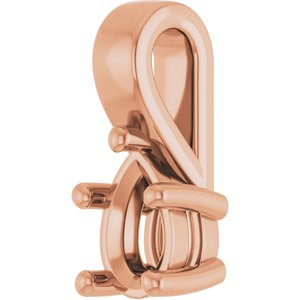 14K Rose Gold 6x4 mm Pear Charm/Pendant Mounting – image 4