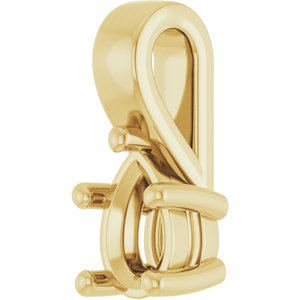 14K Yellow Gold 6x4 mm Pear Charm/Pendant Mounting – image 4