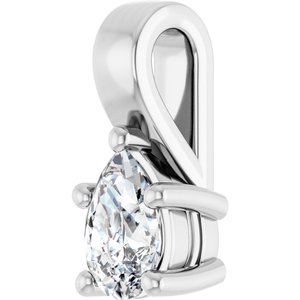Sterling Silver 6x4 mm Pear Charm/Pendant Mounting – image 3
