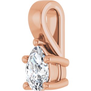 10K Rose Gold 6x4 mm Pear Charm/Pendant Mounting – image 3