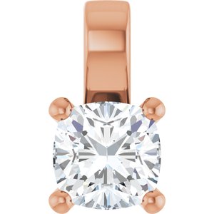 18K Rose Gold 7 mm Cushion Charm/Pendant Mounting
