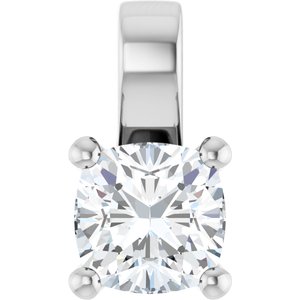 Platinum 7 mm Cushion Charm/Pendant Mounting