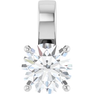 14K White Gold 9.4 mm Round Charm/Pendant Mounting