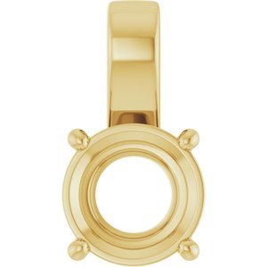 14K Yellow Gold 9.4 mm Round Charm/Pendant Mounting – image 2