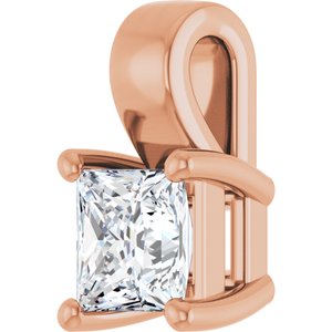 18K Rose Gold 4 mm Square Charm/Pendant Mounting – image 3