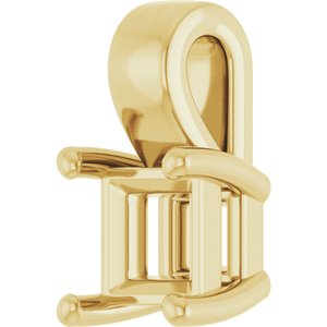 18K Yellow Gold 4 mm Square Charm/Pendant Mounting – image 4