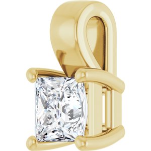 18K Yellow Gold 4 mm Square Charm/Pendant Mounting – image 3