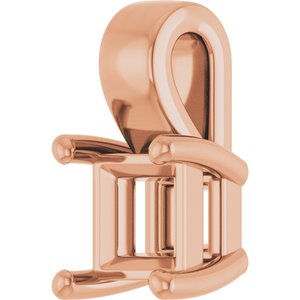 18K Rose Gold 4 mm Square Charm/Pendant Mounting – image 4