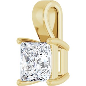 14K Yellow Gold 7.5 mm Square Charm/Pendant Mounting – image 3