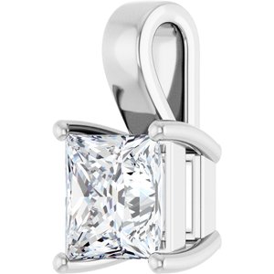 14K X1 White Gold 7.5 mm Square Charm/Pendant Mounting – image 3