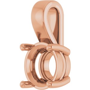 18K Rose Gold 8.8 mm Round Charm/Pendant Mounting – image 4