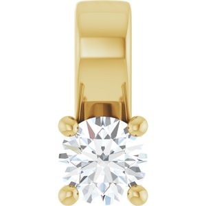 10K Yellow Gold 3.5 mm Round Charm/Pendant Mounting