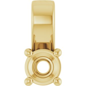 10K Yellow Gold 3.5 mm Round Charm/Pendant Mounting – image 2